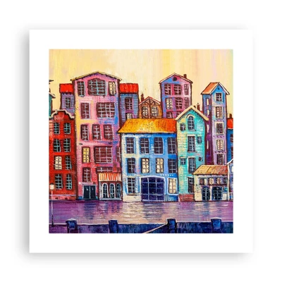 Poster - Een stad als uit een sprookje - 40x40 cm