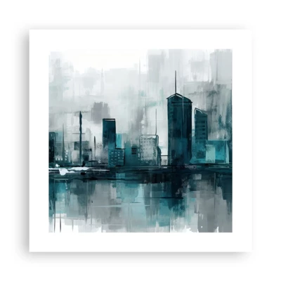 Poster - Een stad in de kleur van regen - 40x40 cm