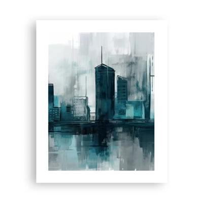 Poster - Een stad in de kleur van regen - 40x50 cm