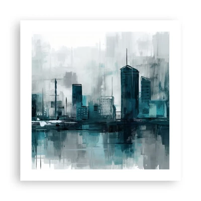 Poster - Een stad in de kleur van regen - 50x50 cm