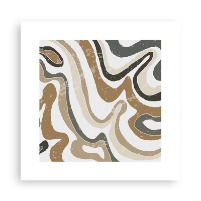 Poster - Meanders van aardekleuren - 30x30 cm