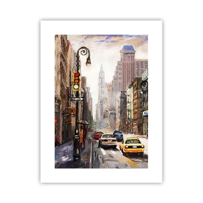 Poster - New York - ook kleurrijk in de regen - 30x40 cm