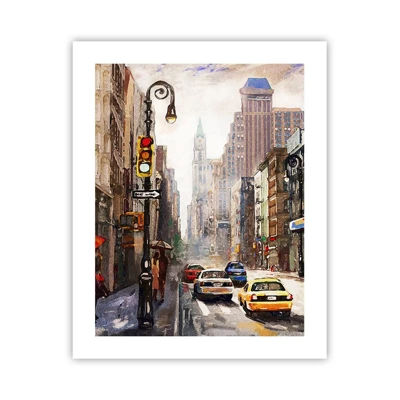 Poster - New York - ook kleurrijk in de regen - 40x50 cm