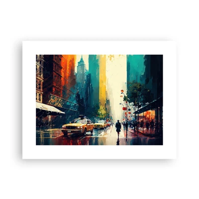 Poster - New York – zelfs de regen is hier kleurrijk - 40x30 cm