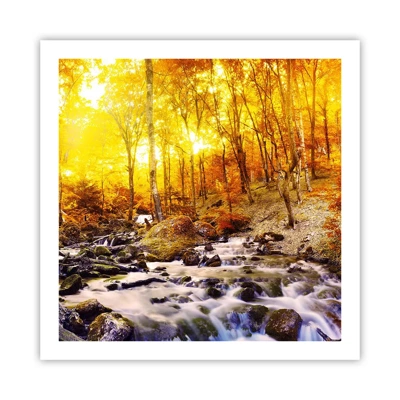 Poster - Stenen gezet in goud en platina - 60x60 cm