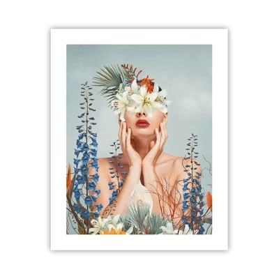 Poster - Vrouw - bloem - 40x50 cm
