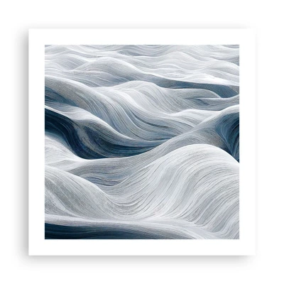 Poster - Witte en blauwe golven - 50x50 cm