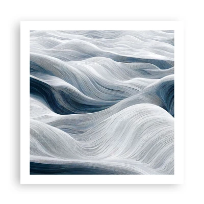 Poster - Witte en blauwe golven - 60x60 cm