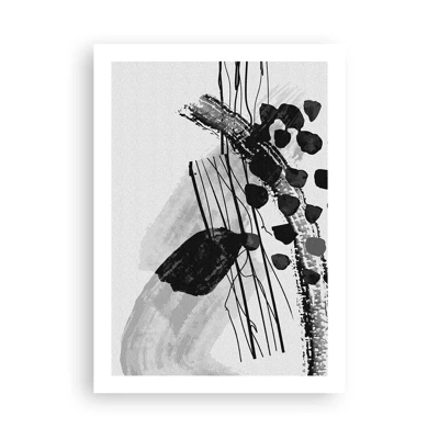 Poster - Zwart-wit organische abstractie - 50x70 cm