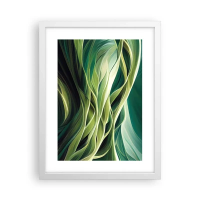 Poster in een witte lijst - Abstract groen spel - 30x40 cm