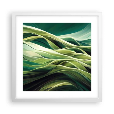 Poster in een witte lijst - Abstract groen spel - 40x40 cm