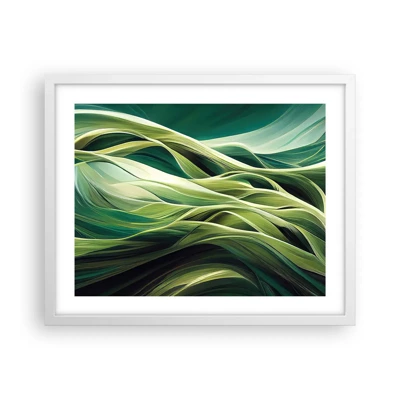 Poster in een witte lijst - Abstract groen spel - 50x40 cm