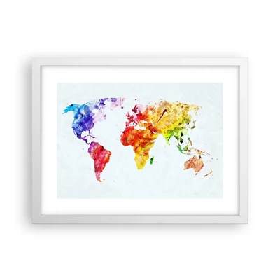 Poster in een witte lijst - Alle kleuren van de wereld - 40x30 cm