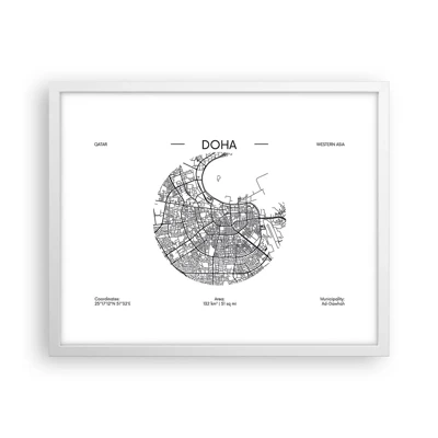 Poster in een witte lijst - Anatomie van Doha - 50x40 cm