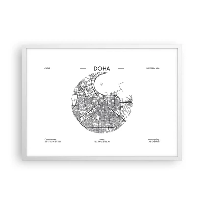 Poster in een witte lijst - Anatomie van Doha - 70x50 cm