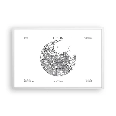 Poster in een witte lijst - Anatomie van Doha - 91x61 cm