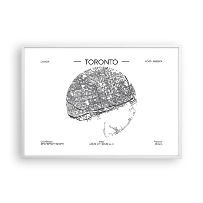 Poster in een witte lijst - Anatomie van Toronto - 100x70 cm