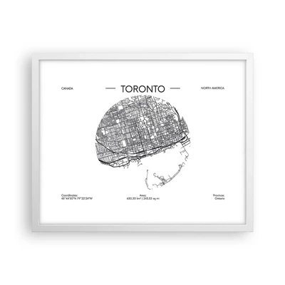 Poster in een witte lijst - Anatomie van Toronto - 50x40 cm