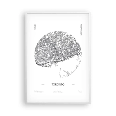 Poster in een witte lijst - Anatomie van Toronto - 70x100 cm