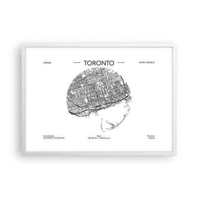 Poster in een witte lijst - Anatomie van Toronto - 70x50 cm