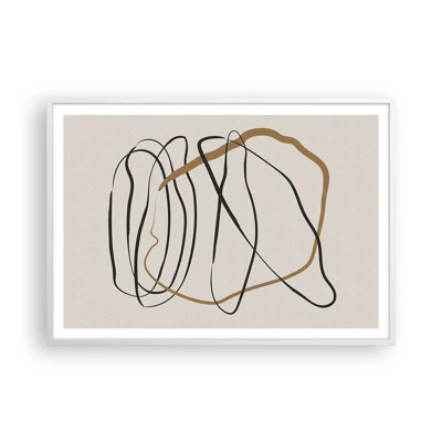 Poster in een witte lijst - Compositie – loopdans - 100x70 cm