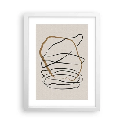 Poster in een witte lijst - Compositie – loopdans - 30x40 cm