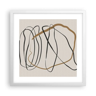 Poster in een witte lijst - Compositie – loopdans - 40x40 cm