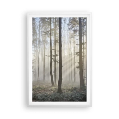 Poster in een witte lijst - De mist werd ook wakker - 61x91 cm