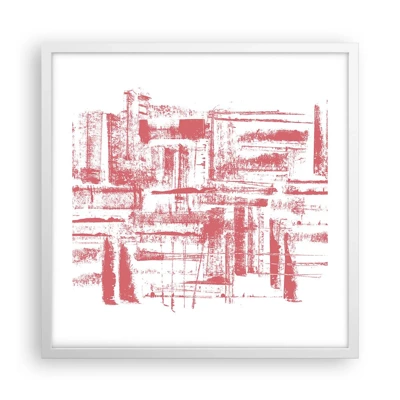 Poster in een witte lijst - De rode stad - 50x50 cm