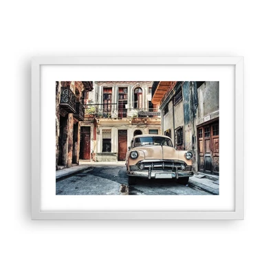 Poster in een witte lijst - De siësta in Havana - 40x30 cm