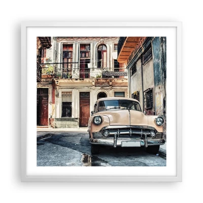 Poster in een witte lijst - De siësta in Havana - 50x50 cm