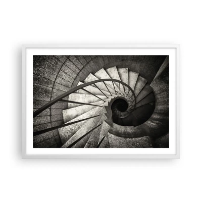 Poster in een witte lijst - De trap op, de trap af - 70x50 cm