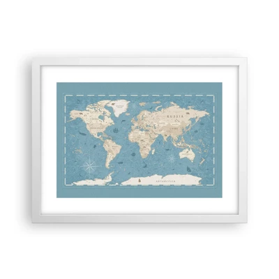 Poster in een witte lijst - De wereld binnen handbereik - 40x30 cm