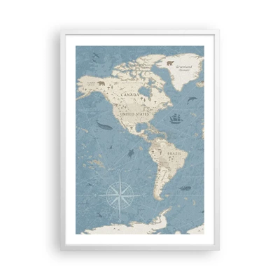 Poster in een witte lijst - De wereld binnen handbereik - 50x70 cm