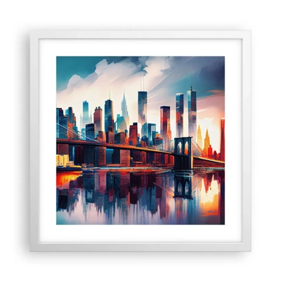 Poster in een witte lijst - Een droomachtig New York - 40x40 cm