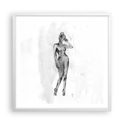 Poster in een witte lijst - Een onderzoek naar het ideaal van vrouwelijkheid - 60x60 cm