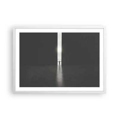 Poster in een witte lijst - Een stap naar een mooie toekomst - 70x50 cm