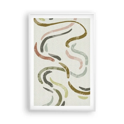 Poster in een witte lijst - Een vrolijke dans van abstractie - 61x91 cm