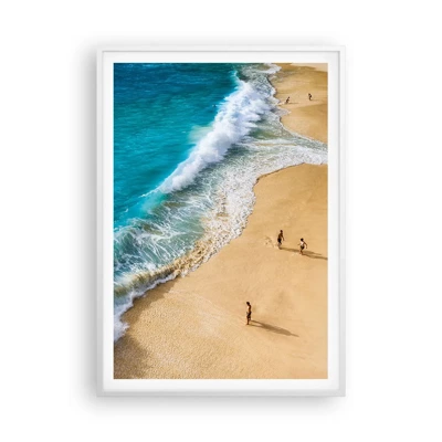 Poster in een witte lijst - En dan de zon, het strand… - 70x100 cm