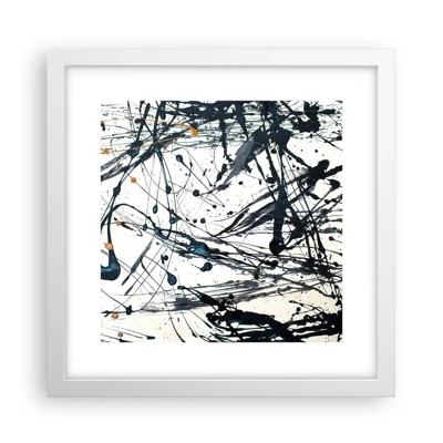 Poster in een witte lijst - Expressionistische abstractie - 30x30 cm