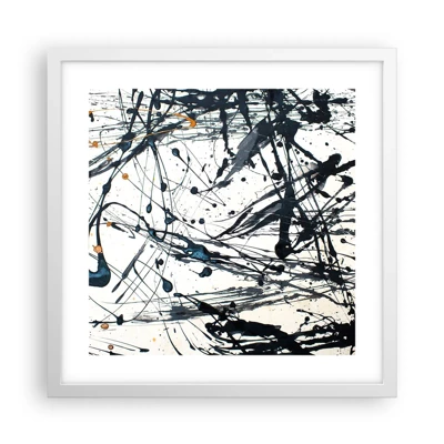 Poster in een witte lijst - Expressionistische abstractie - 40x40 cm