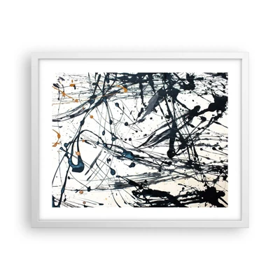 Poster in een witte lijst - Expressionistische abstractie - 50x40 cm