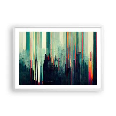Poster in een witte lijst - Futuristische stad - 70x50 cm