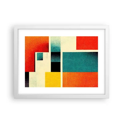 Poster in een witte lijst - Geometrische abstractie – goede energie - 40x30 cm