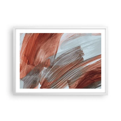 Poster in een witte lijst - Herfst en winderige abstractie - 70x50 cm