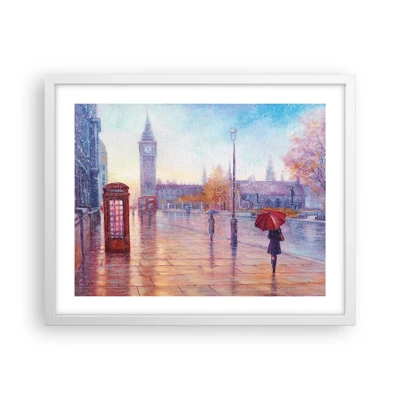 Poster in een witte lijst - Herfstdag in Londen - 50x40 cm