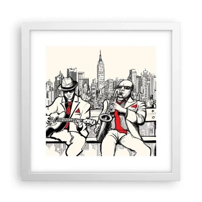 Poster in een witte lijst - Improvisatie van New York - 30x30 cm