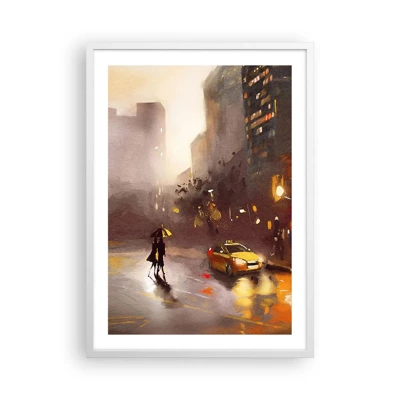 Poster in een witte lijst - In de lichten van New York - 50x70 cm