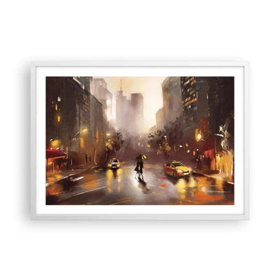 Poster in een witte lijst - In de lichten van New York - 70x50 cm