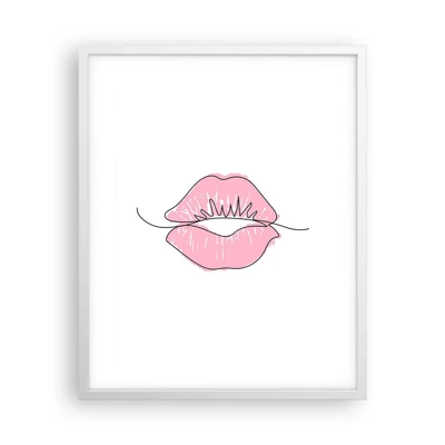 Poster in een witte lijst - Klaar om te kussen? - 40x50 cm
